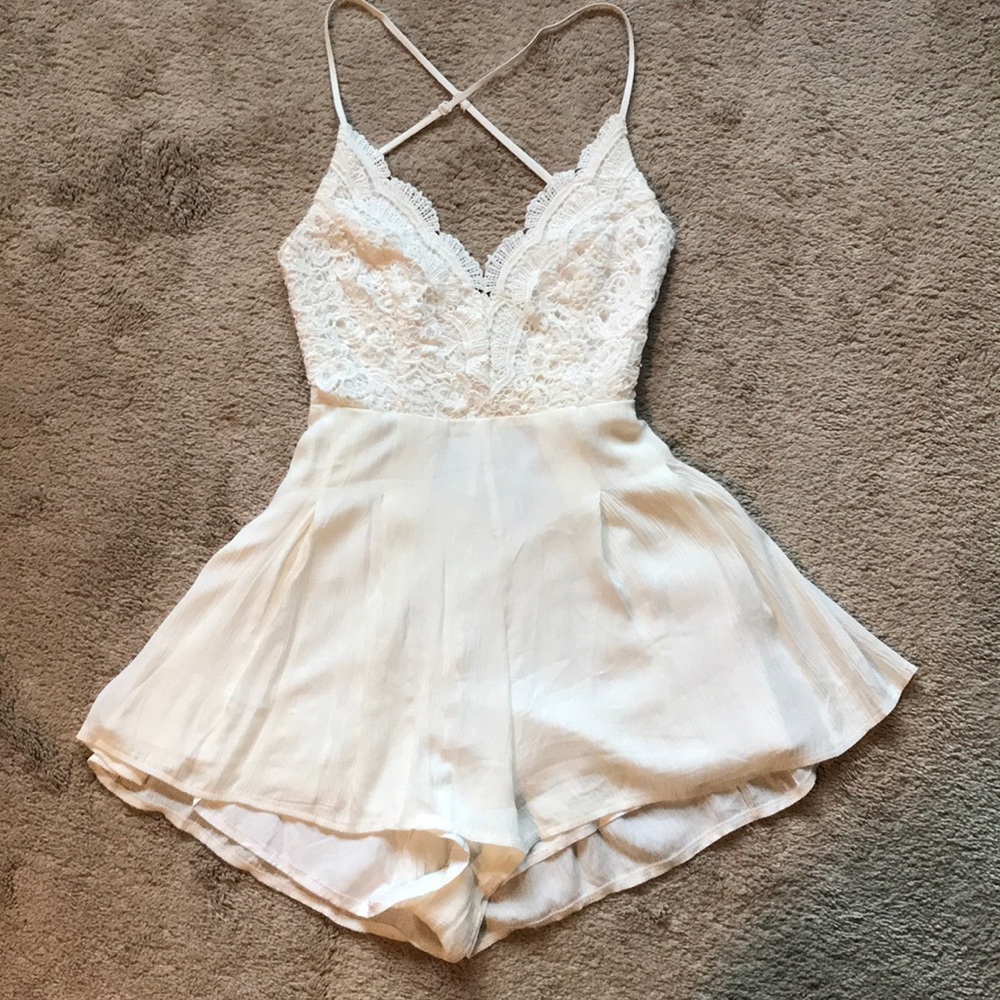 White lacy romper